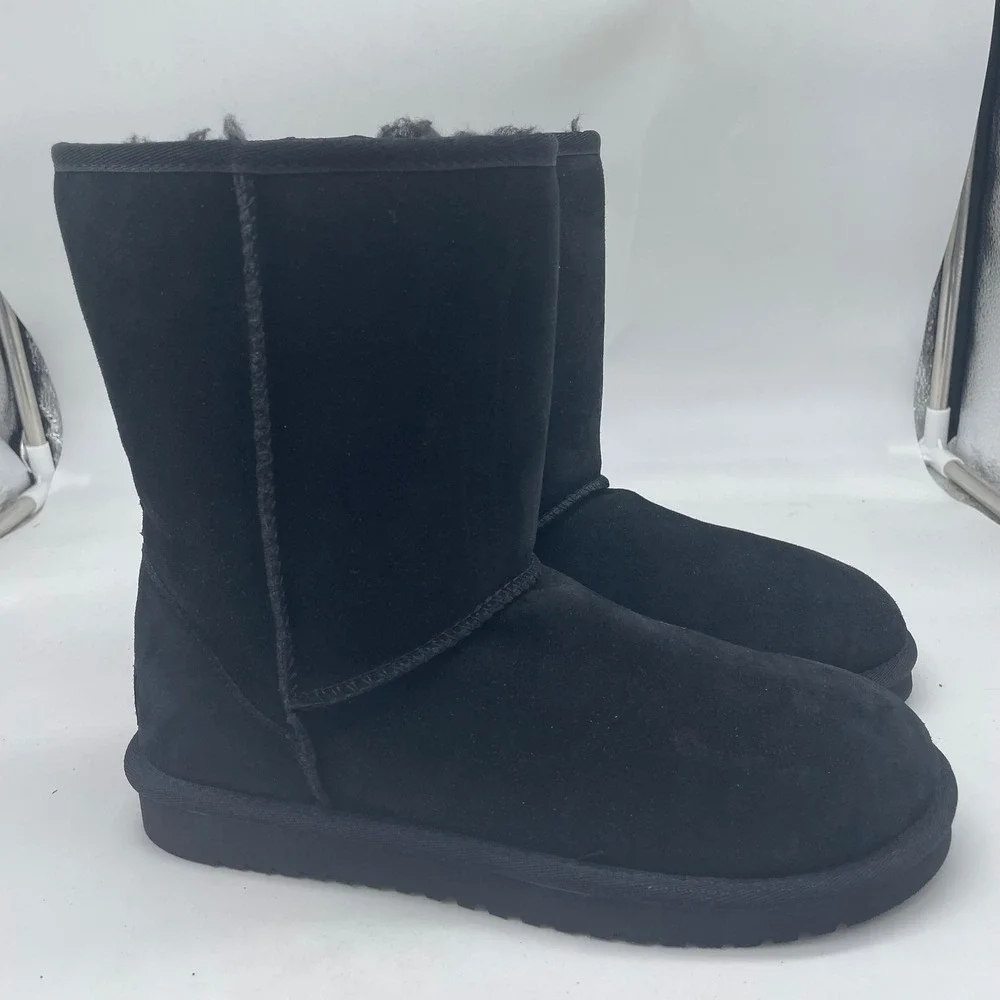 Koolaburra by UGG Koola Short‎ Black Suede Fur Lining Boots 1017090 Womens 9